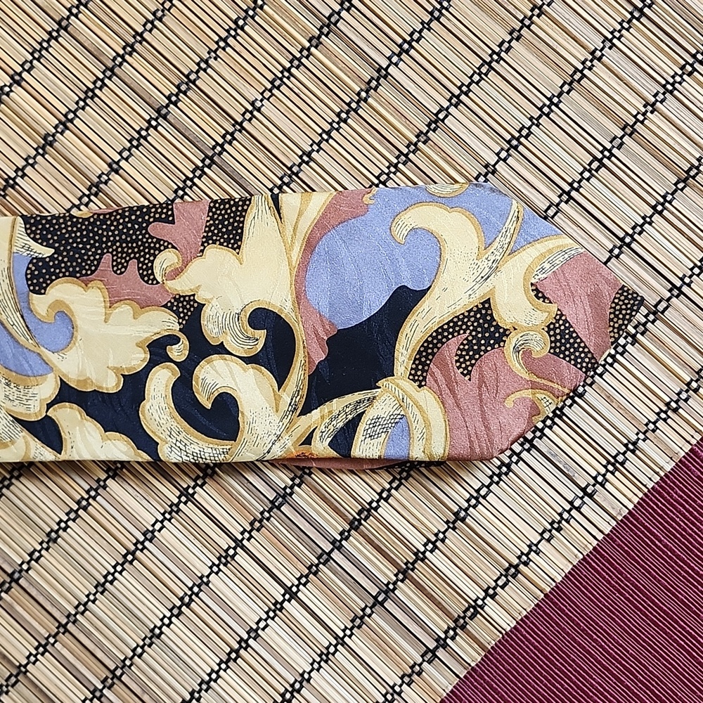 Vintage Raphael 100% Silk Necktie Featuring Abstract Floral/Foliage Pattern